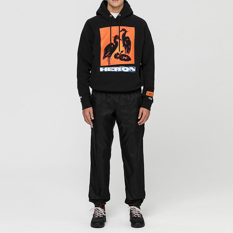 HERON PRESTON Heron Pop Over Hoodie 'Black Orange' HMBB001F198080030488 - 3