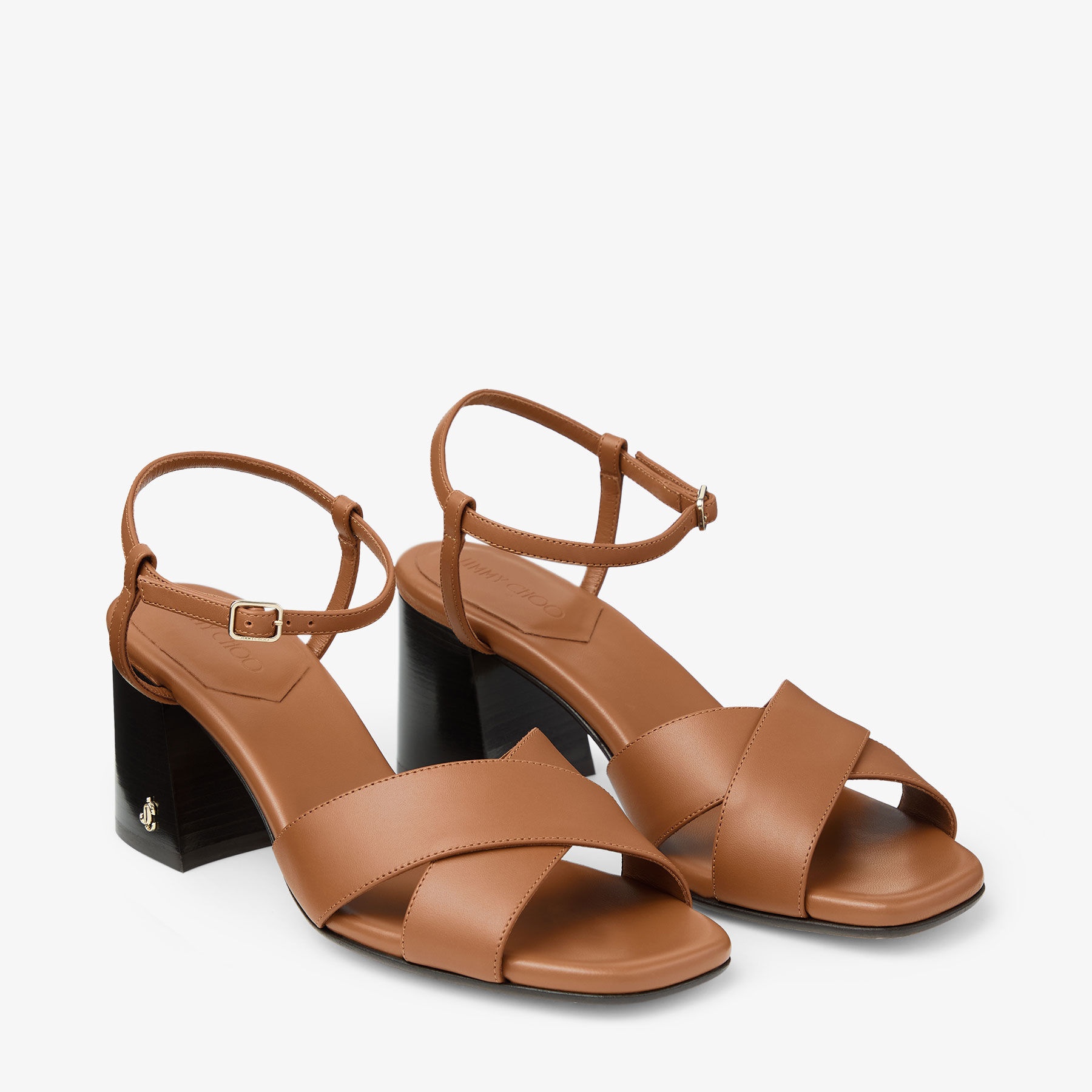 Valla 65
Tan Vacchetta Leather Block Heel Sandal - 3
