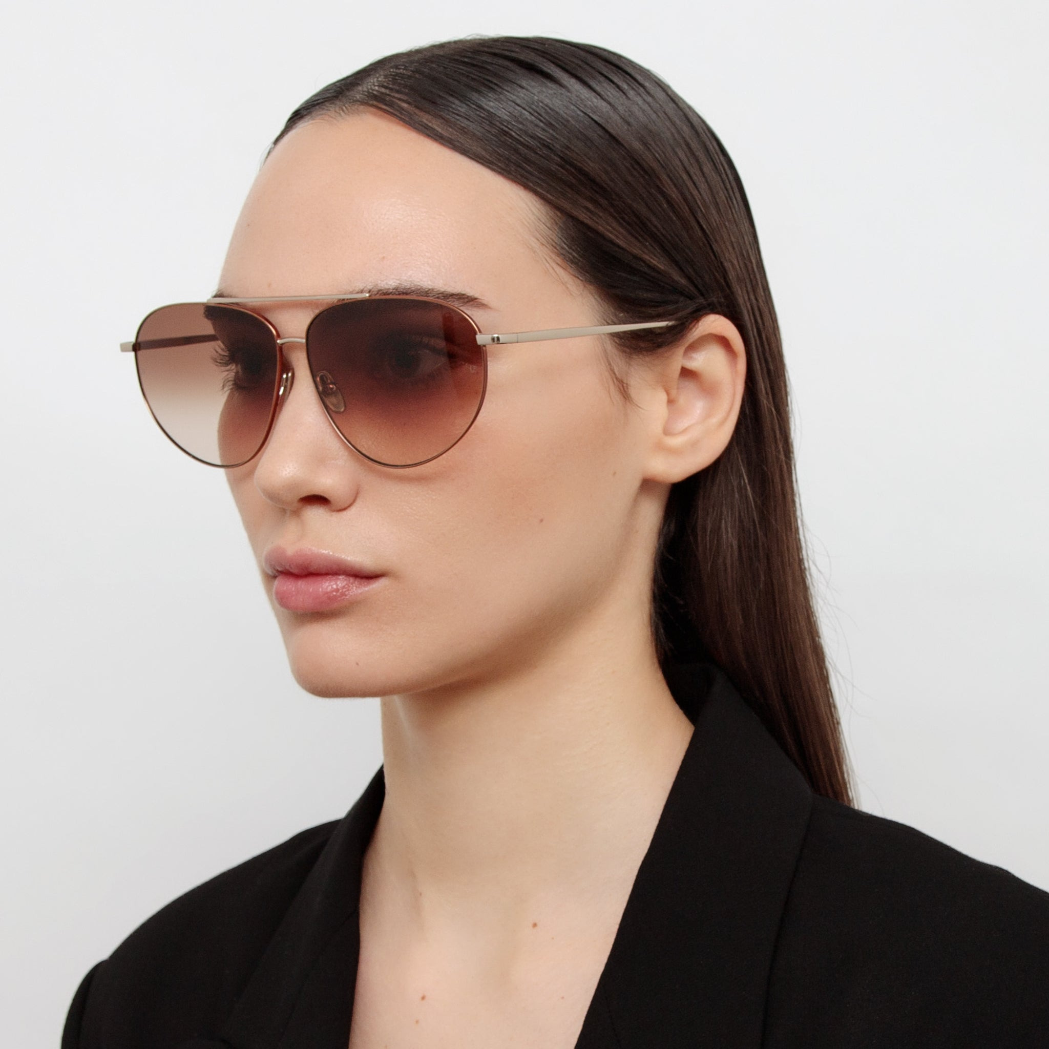GABRIEL OVERSIZED SUNGLASSES IN LIGHT GOLD - 3