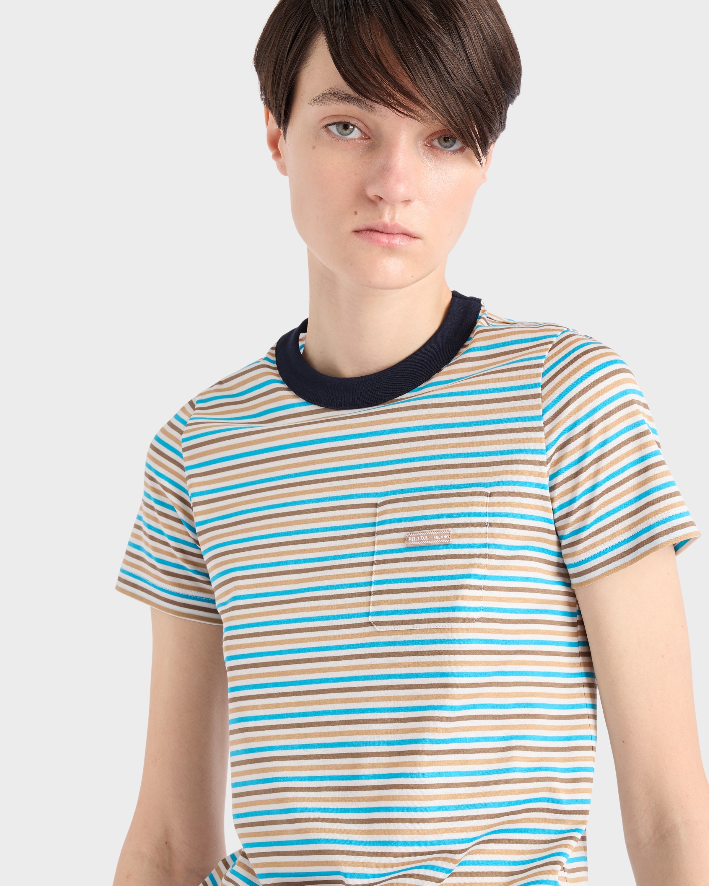 Striped lisle cotton T-shirt - 4