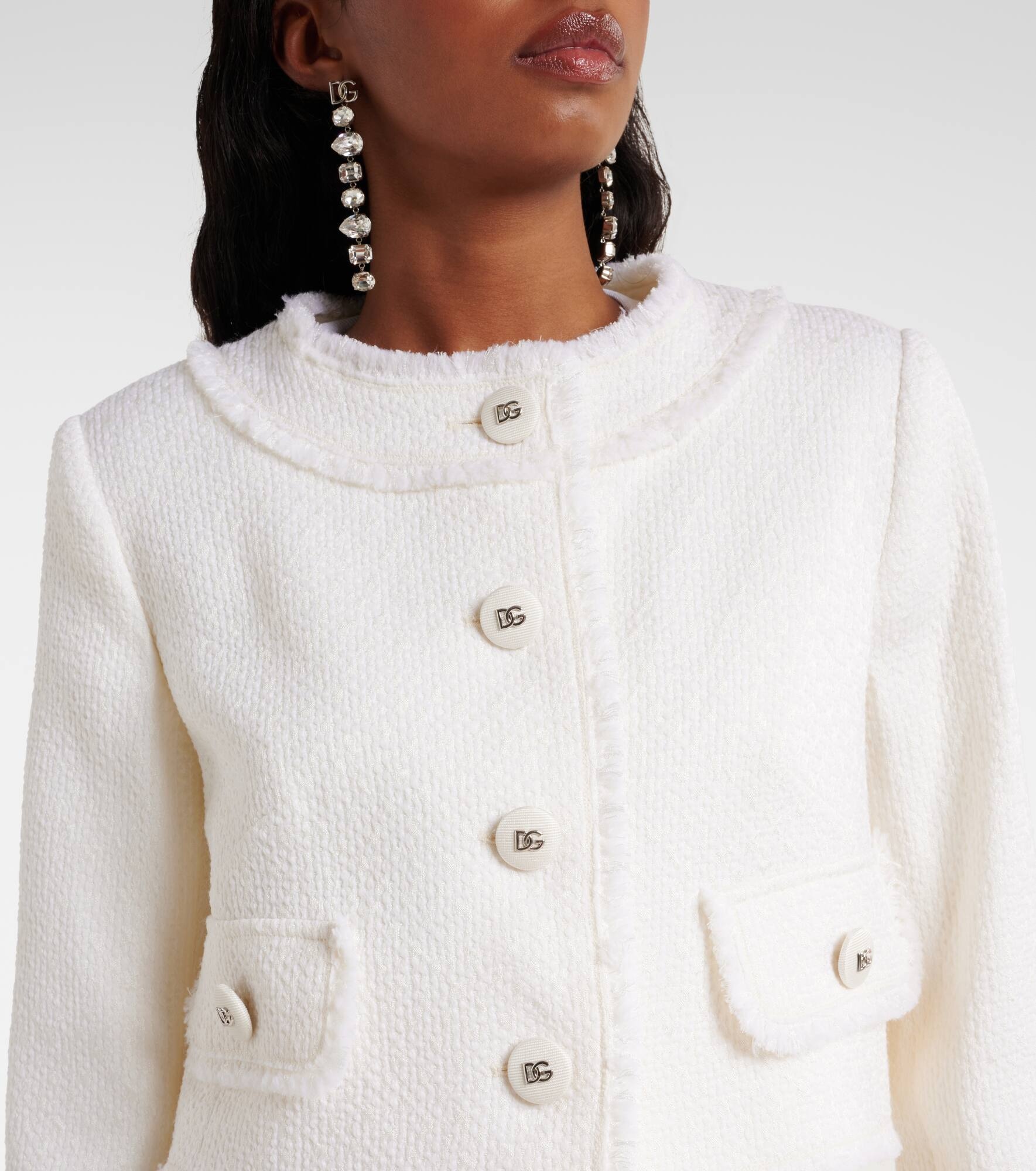 Cropped wool-blend tweed jacket - 4