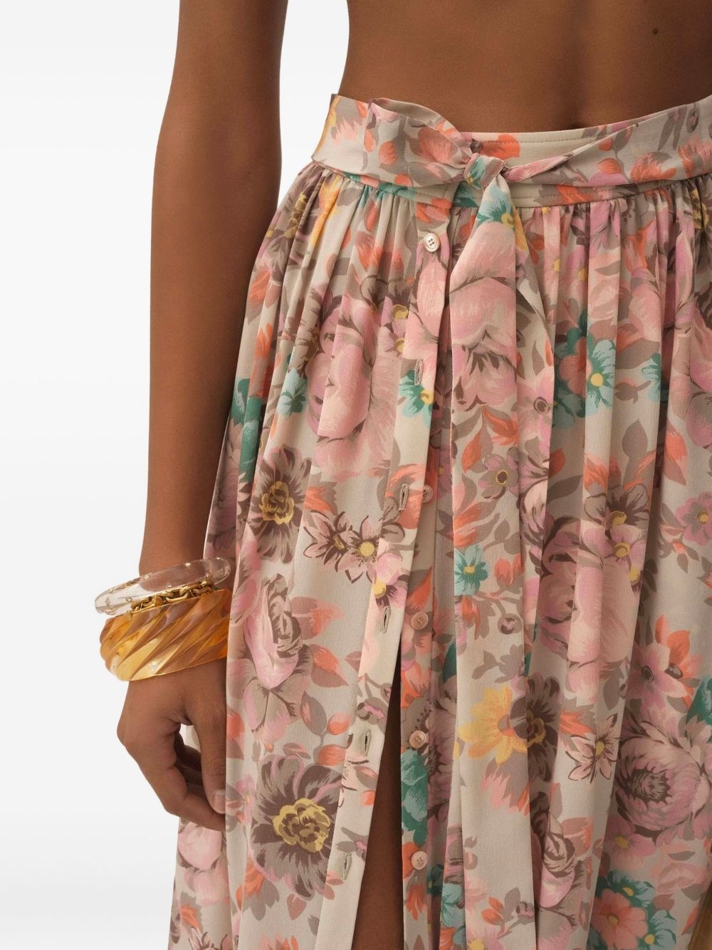 floral-print ruffled beach skirt - 5