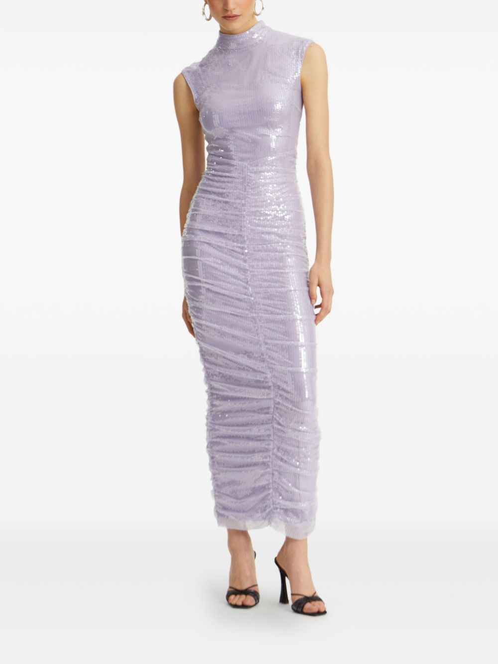 sequin high-neck midi dress - 2