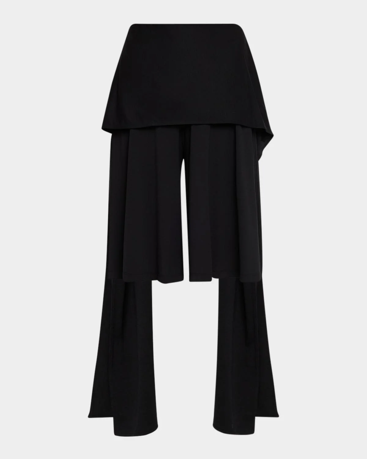Tie Waist Jersey Culotte Pants - 1