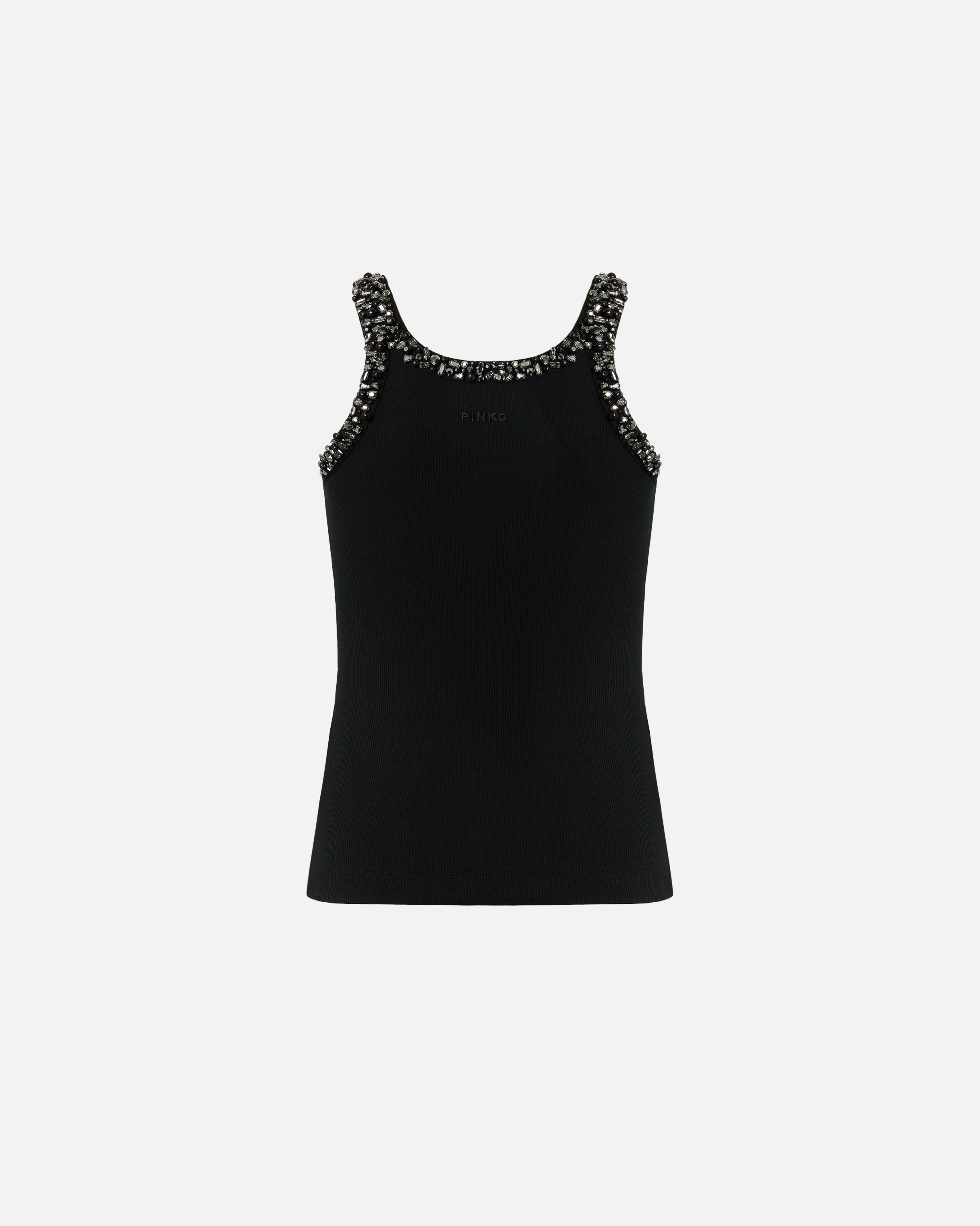 RIBBED TOP WITH BEJEWELLED EMBELLISHMENT - 6