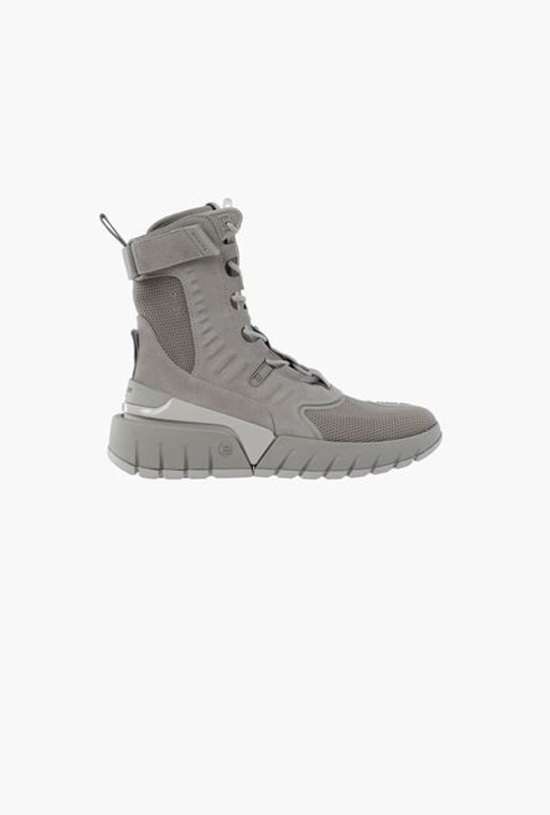 Gray mesh and suede B-Army sneakers 1