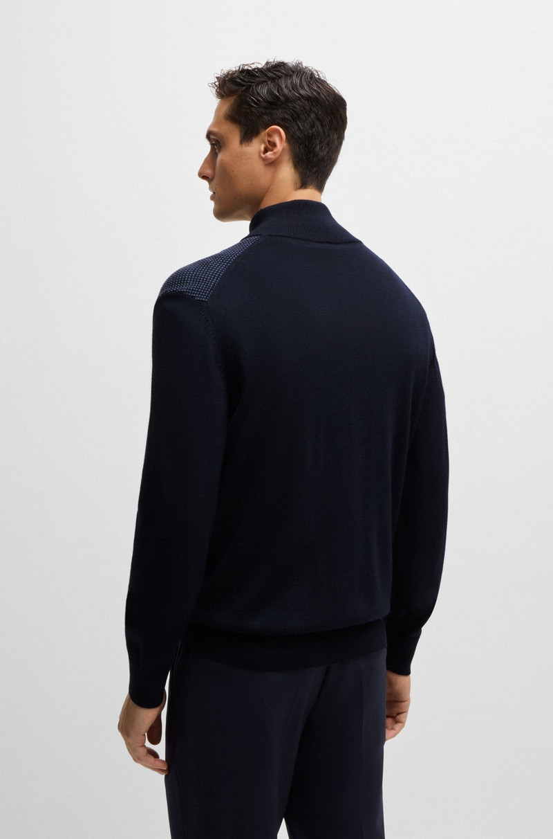 ZIP-UP CARDIGAN IN WOOL WITH MIXED STRUCTURES 5