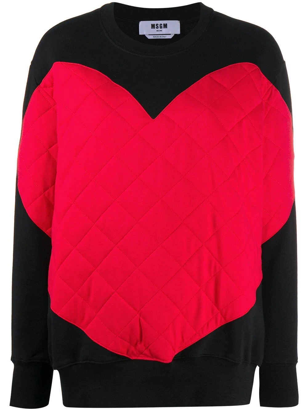 quilted heart swetashirt - 1