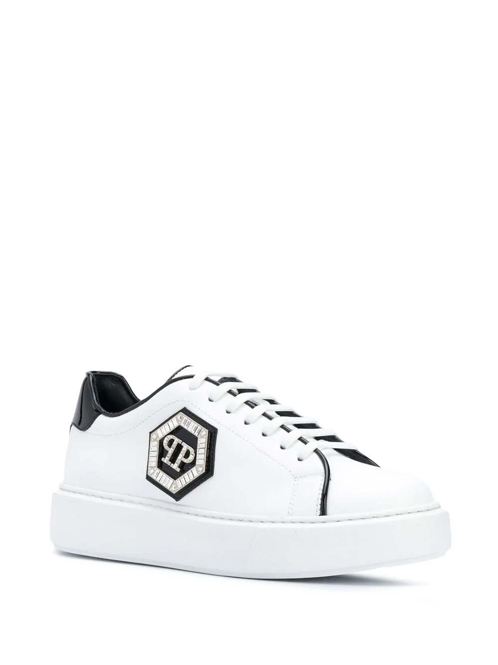 Hexagon plaque low-top sneakers - 2