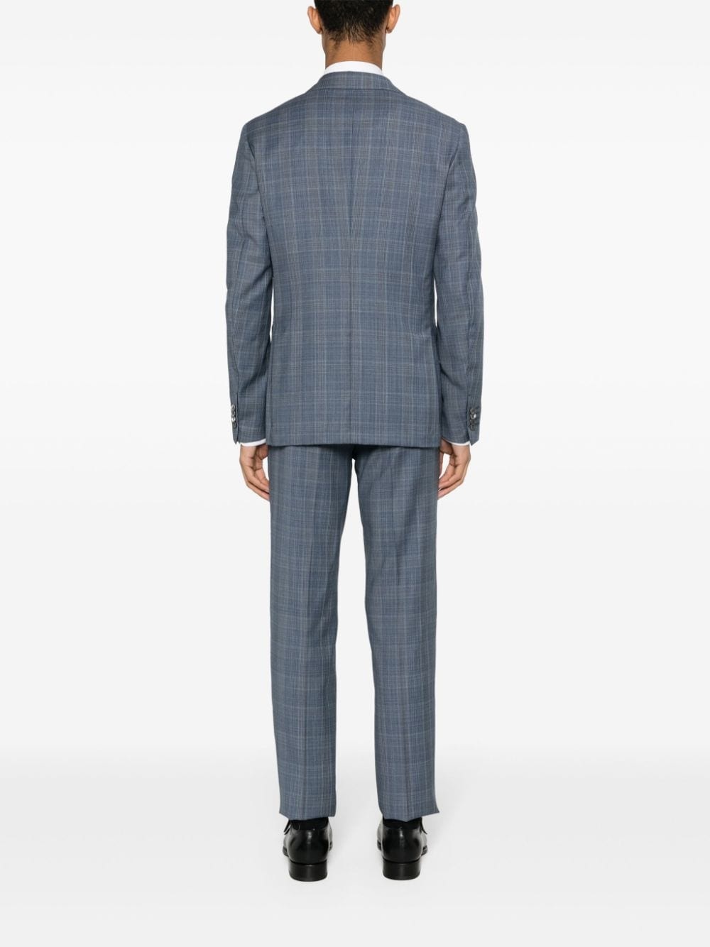 checked single-breasted suit - 4