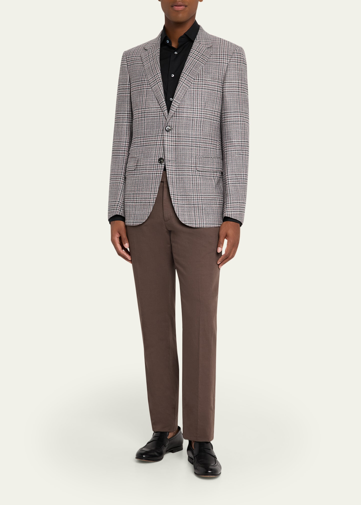 Men's Glen Plaid Winter Crossover Single-Breasted Sport Coat - 2