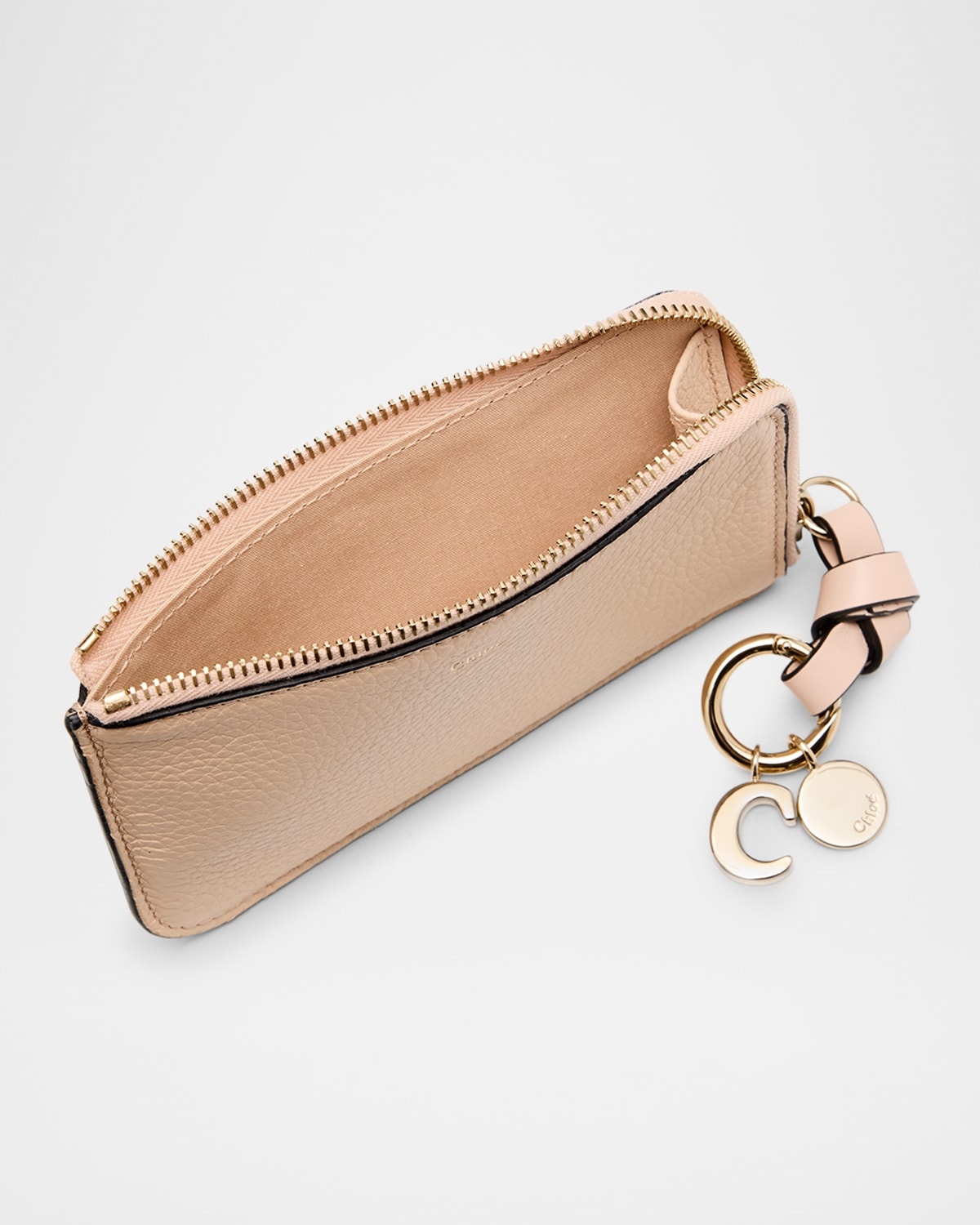 Alphabet Zip Leather Card Case - 4