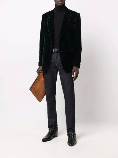 TOM FORD single-breasted velvet blazer outlook