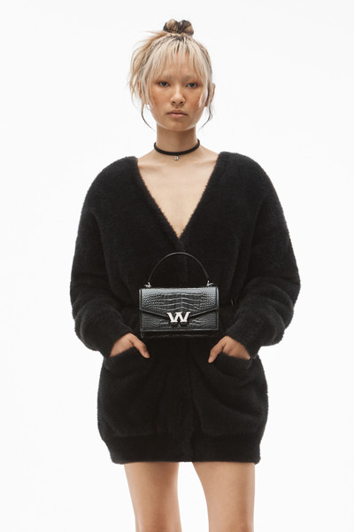 Alexander Wang V-NECK LINED LONG CARDIGAN IN FAUX FUR outlook