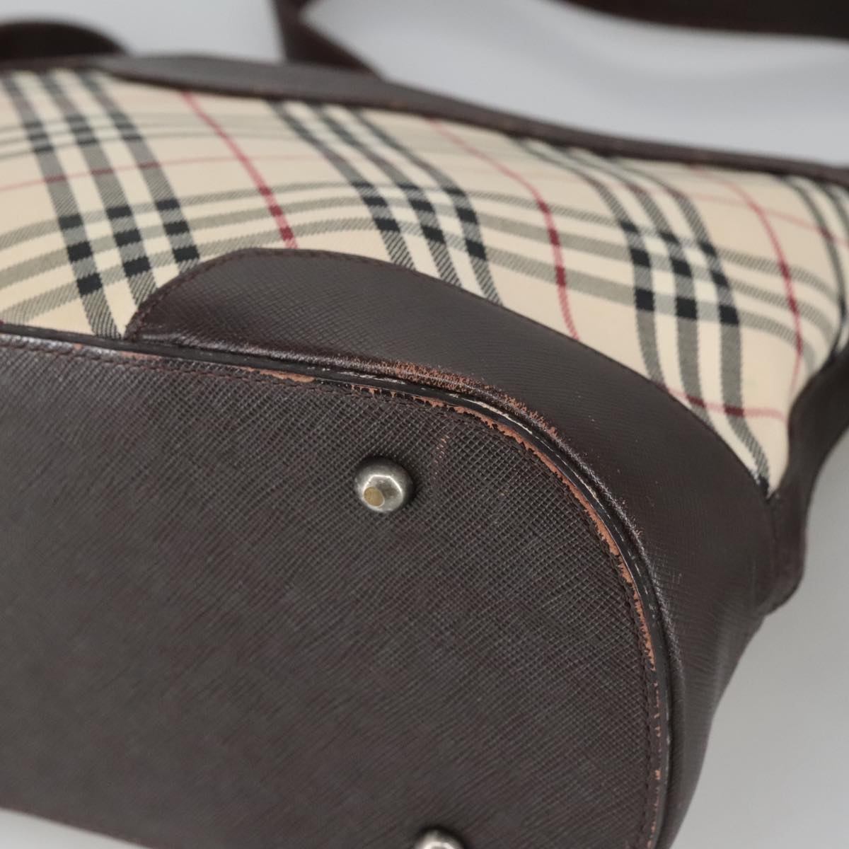 Burberry Nova Check Shoulder Bag Canvas Leather Beige - 9