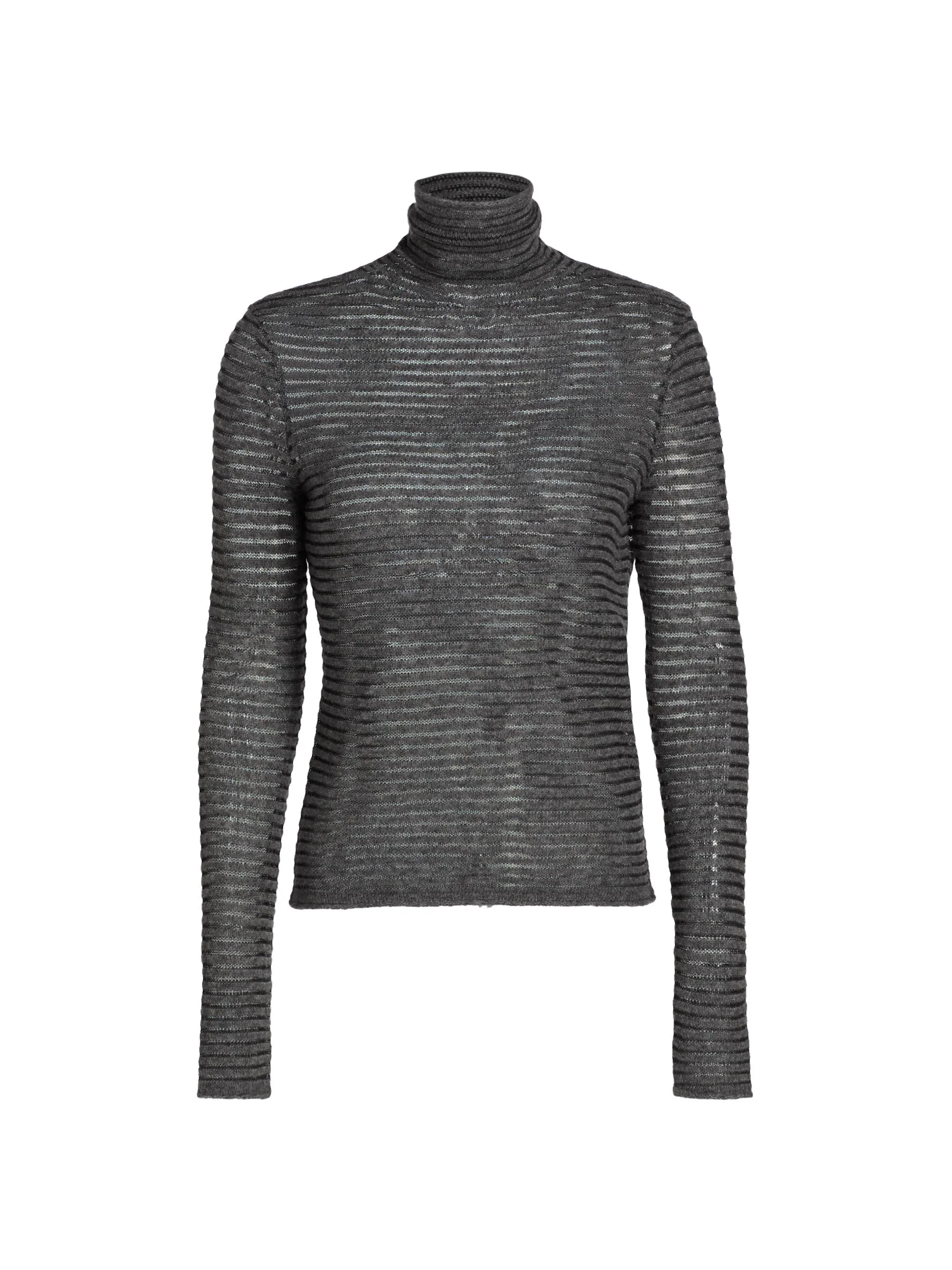 Women's Hailey Funnel Neck Sweater - Grey Black - 1