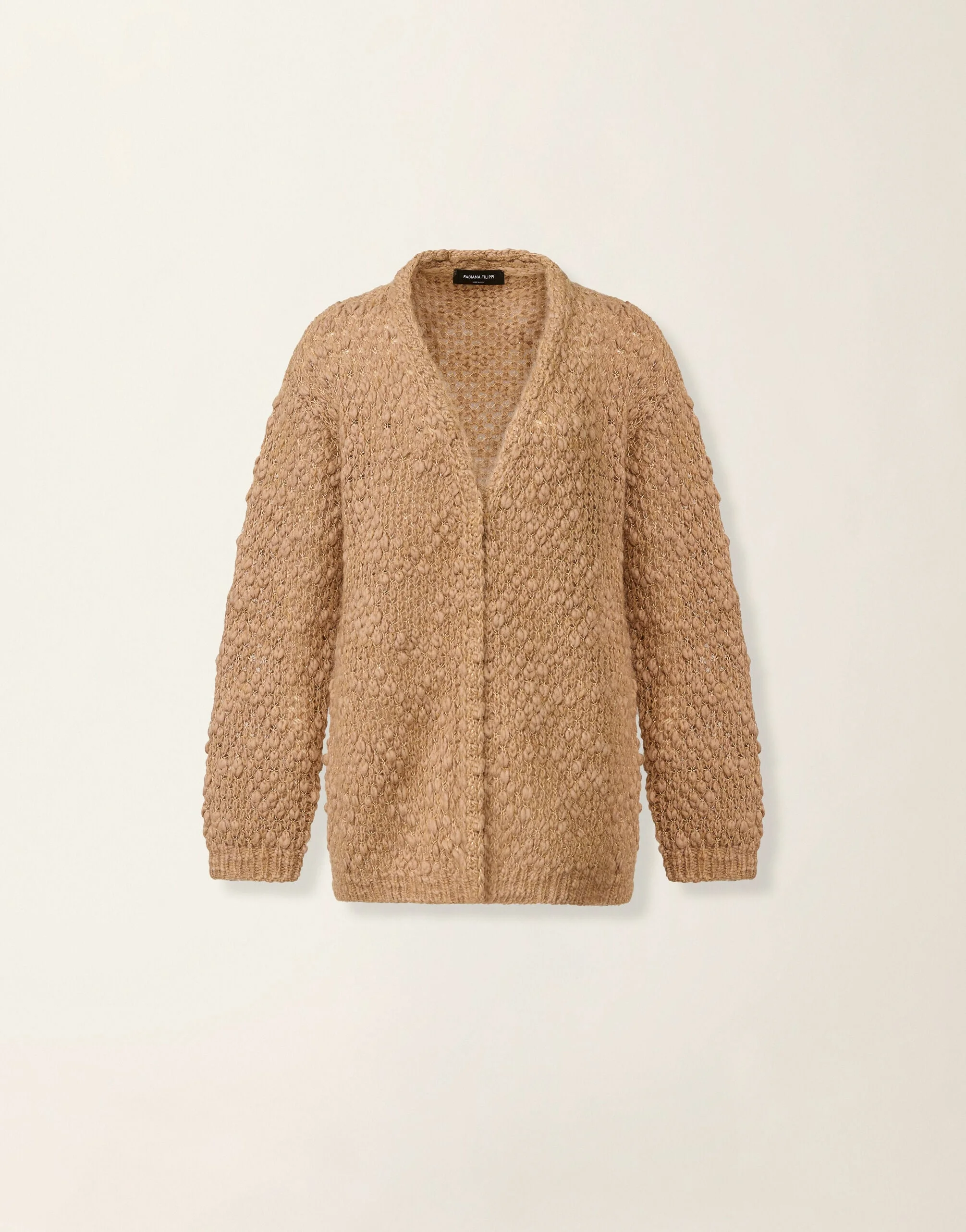 Bouclé and micro-sequin cardigan - 1