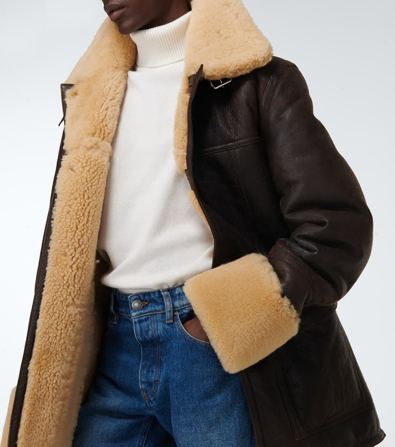 shearling-trimmed leather jacket 5