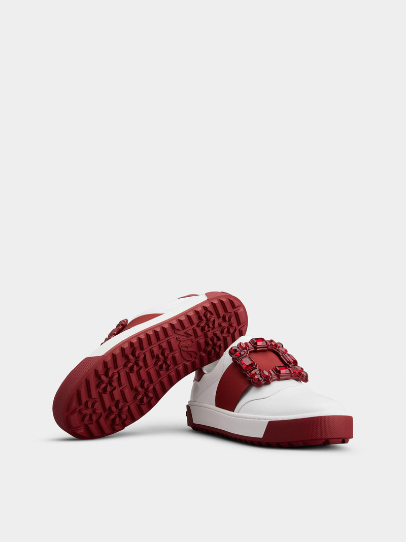 Very Vivier Strass Buckle Sneakers in Leather 7