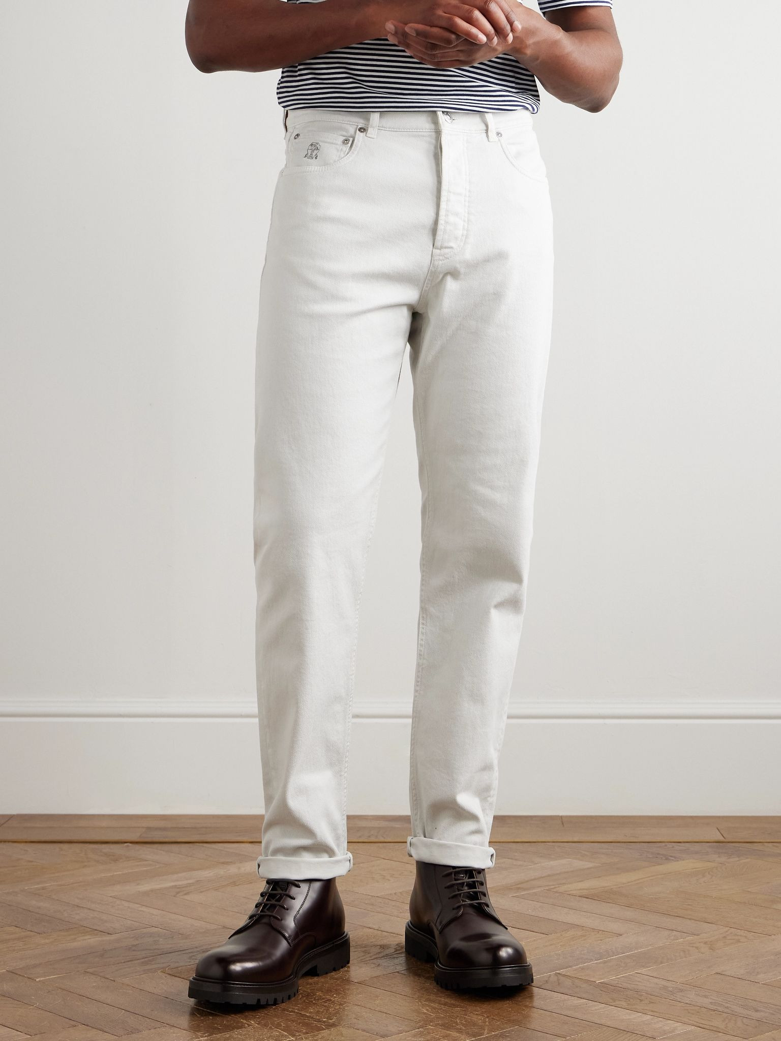 Slim-Fit Jeans Cream - 3