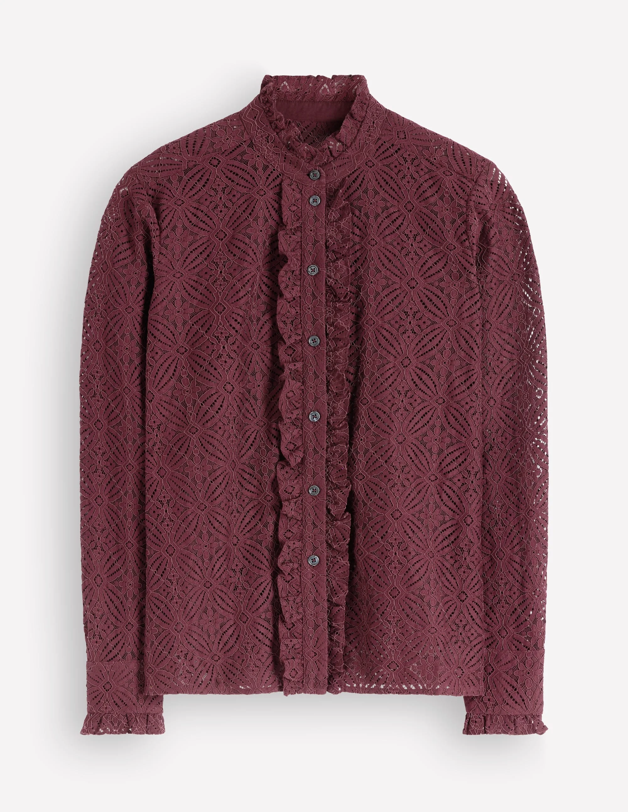 Sienna Frill Lace Shirt-Deep Wisteria - 1