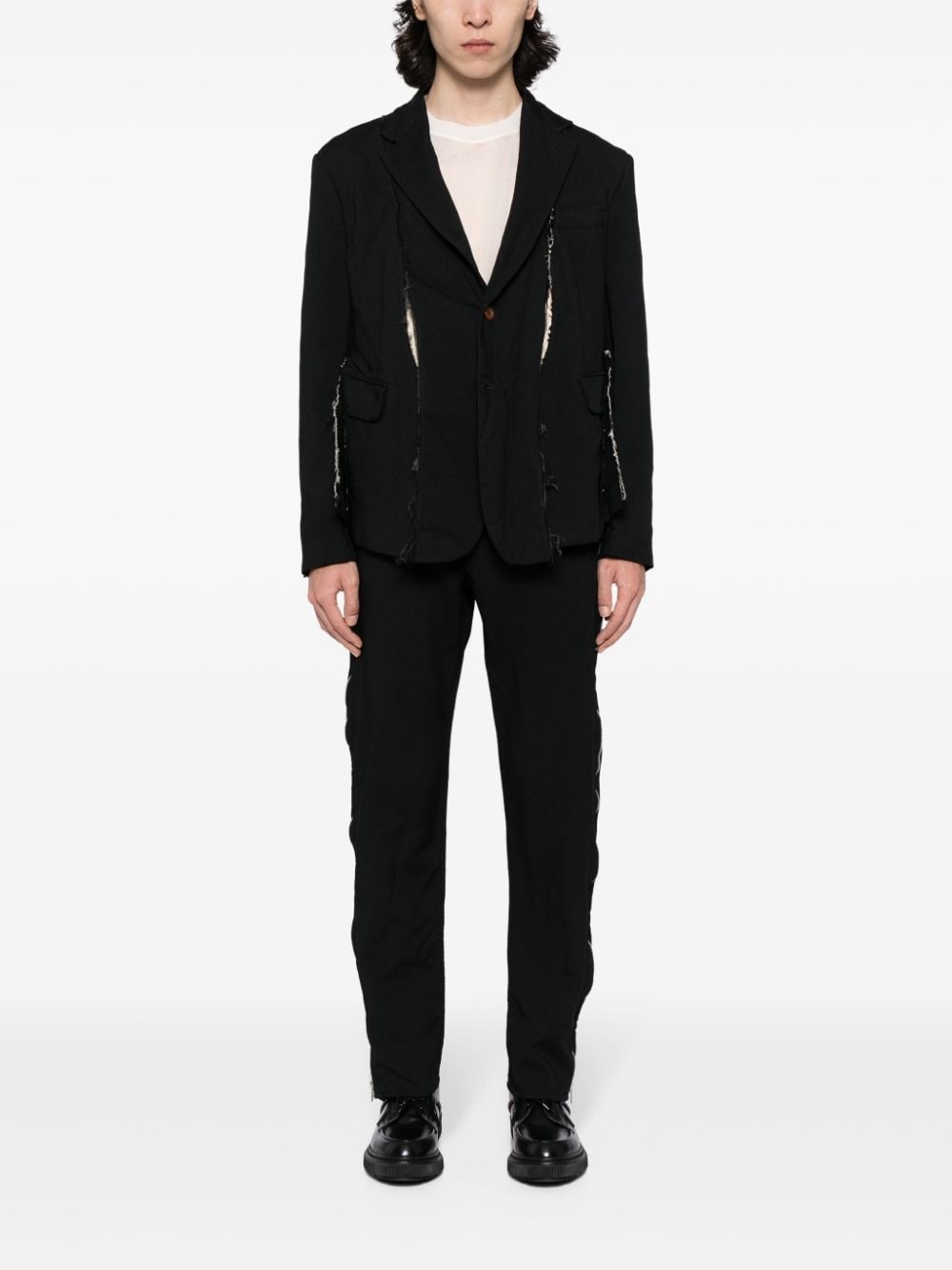 zip-up tapered trousers - 3