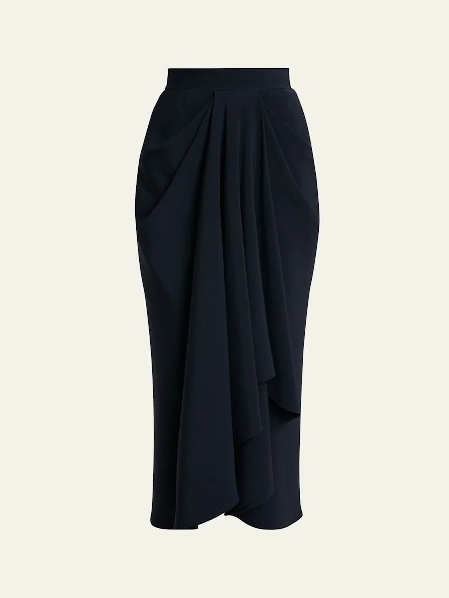 Draped Front Midi Skirt - 1
