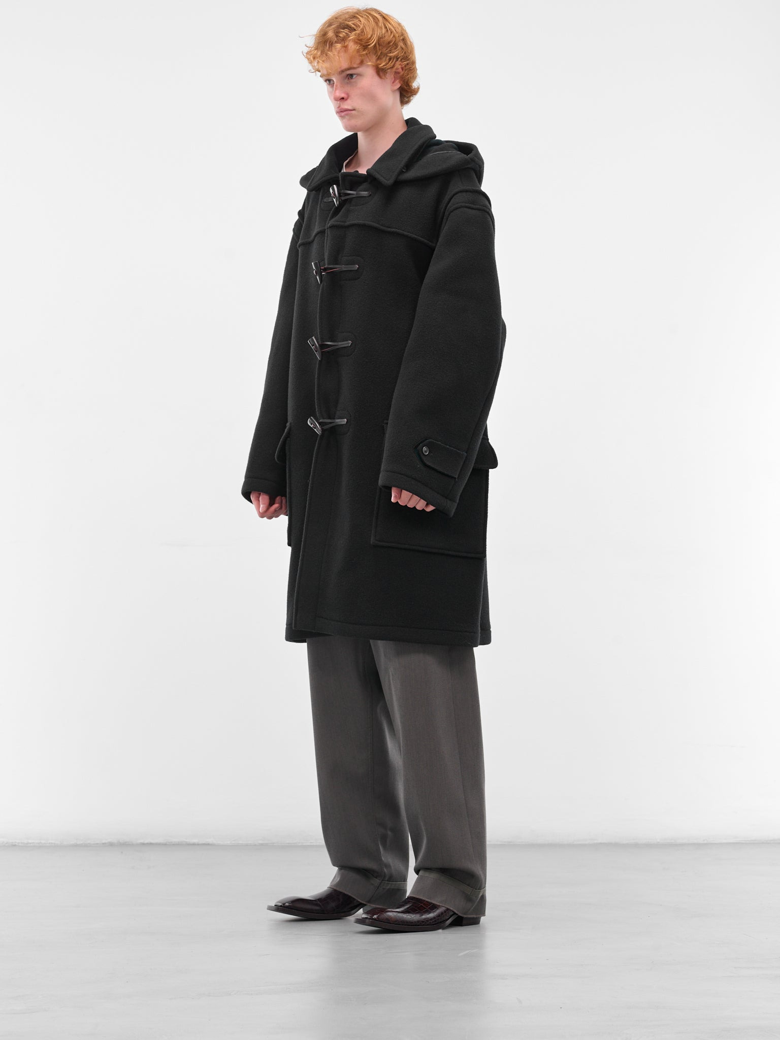 Navy Reversible Wool Duffle Coat - 2