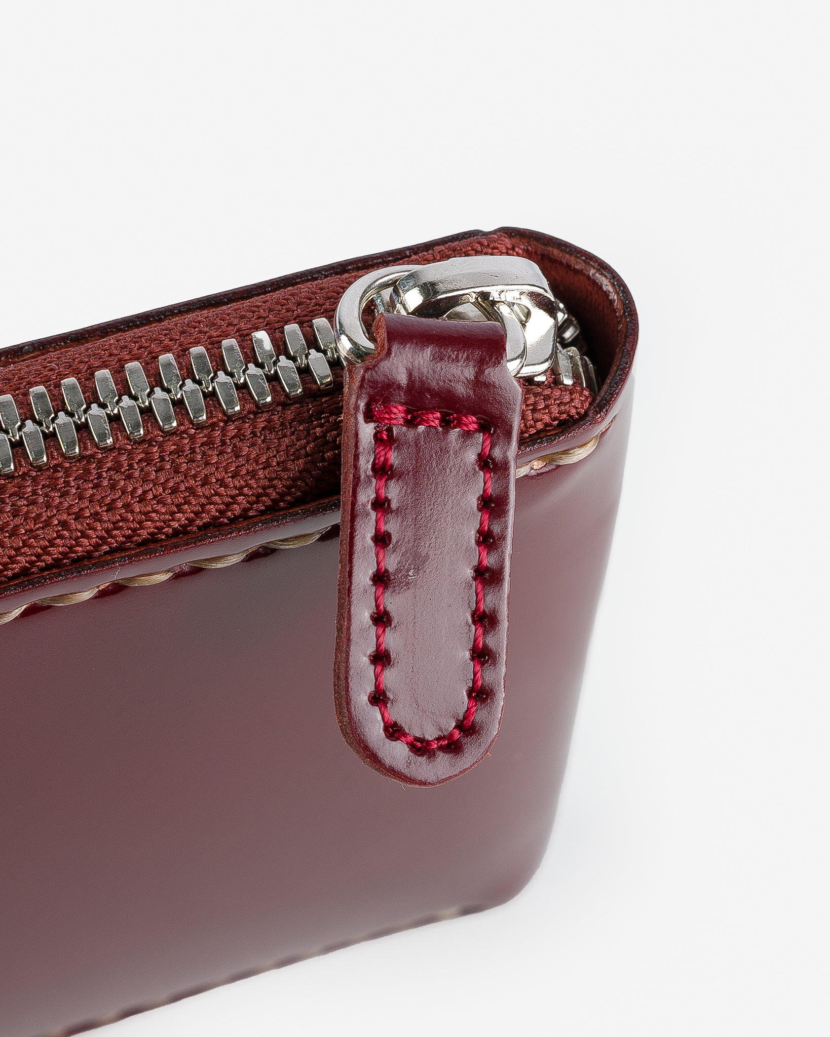 IHG-090-OXB Zip-Secured Shell Cordovan Wallet - Oxblood - 4