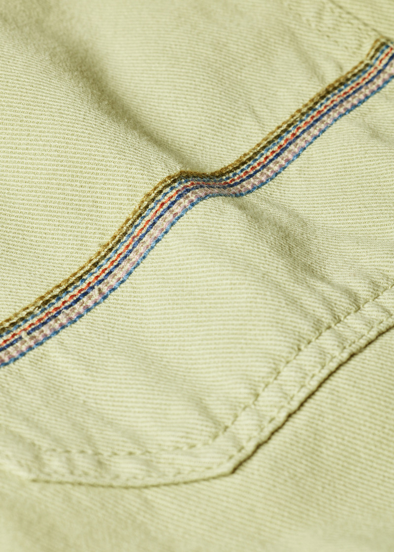Paul Smith Pale Green Cotton-Linen Patch-Pocket Chinos outlook
