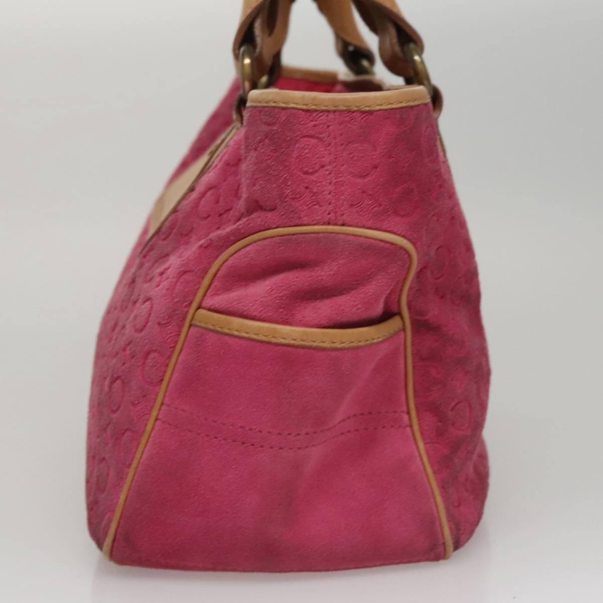 CELINE C Macadam Canvas Boogie Bag Hand Bag Pink - 3
