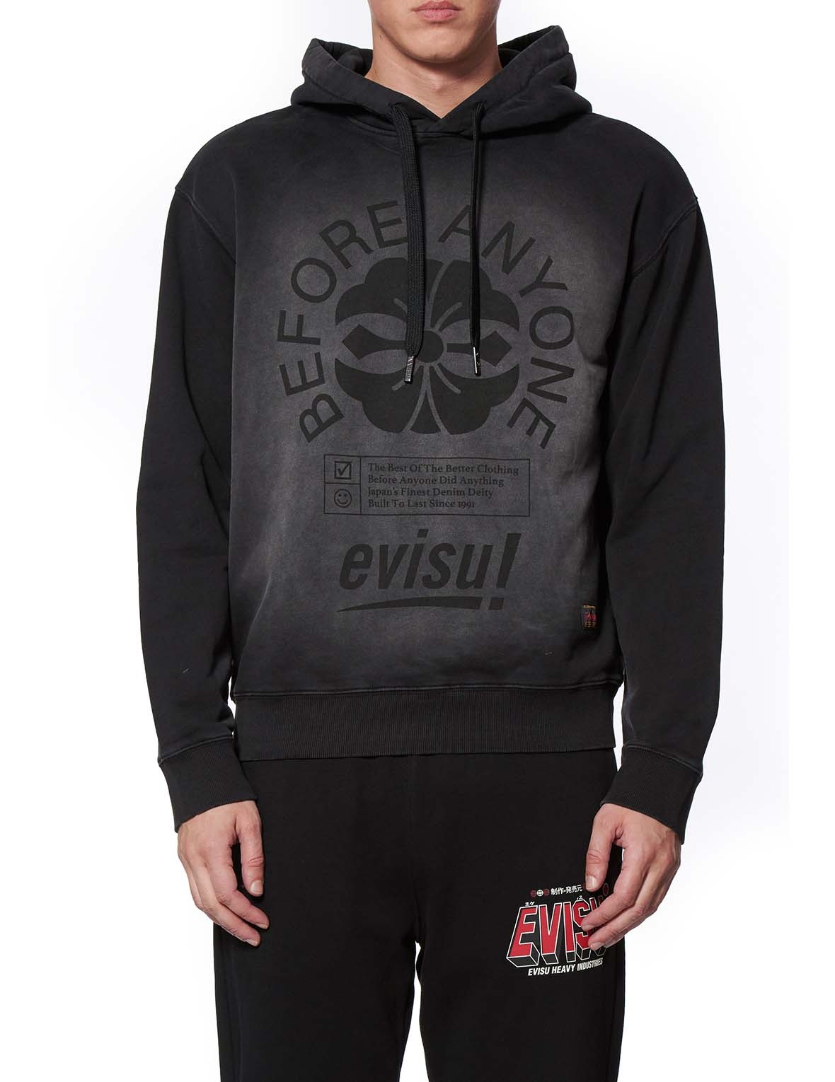 PIGMENT DYED HOODIE WITH KAMON PRINT - 3