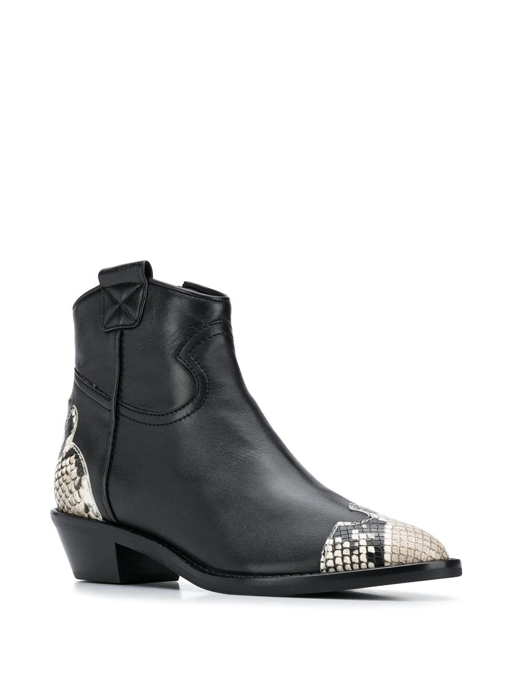 snake effect leather ankle boots - 2