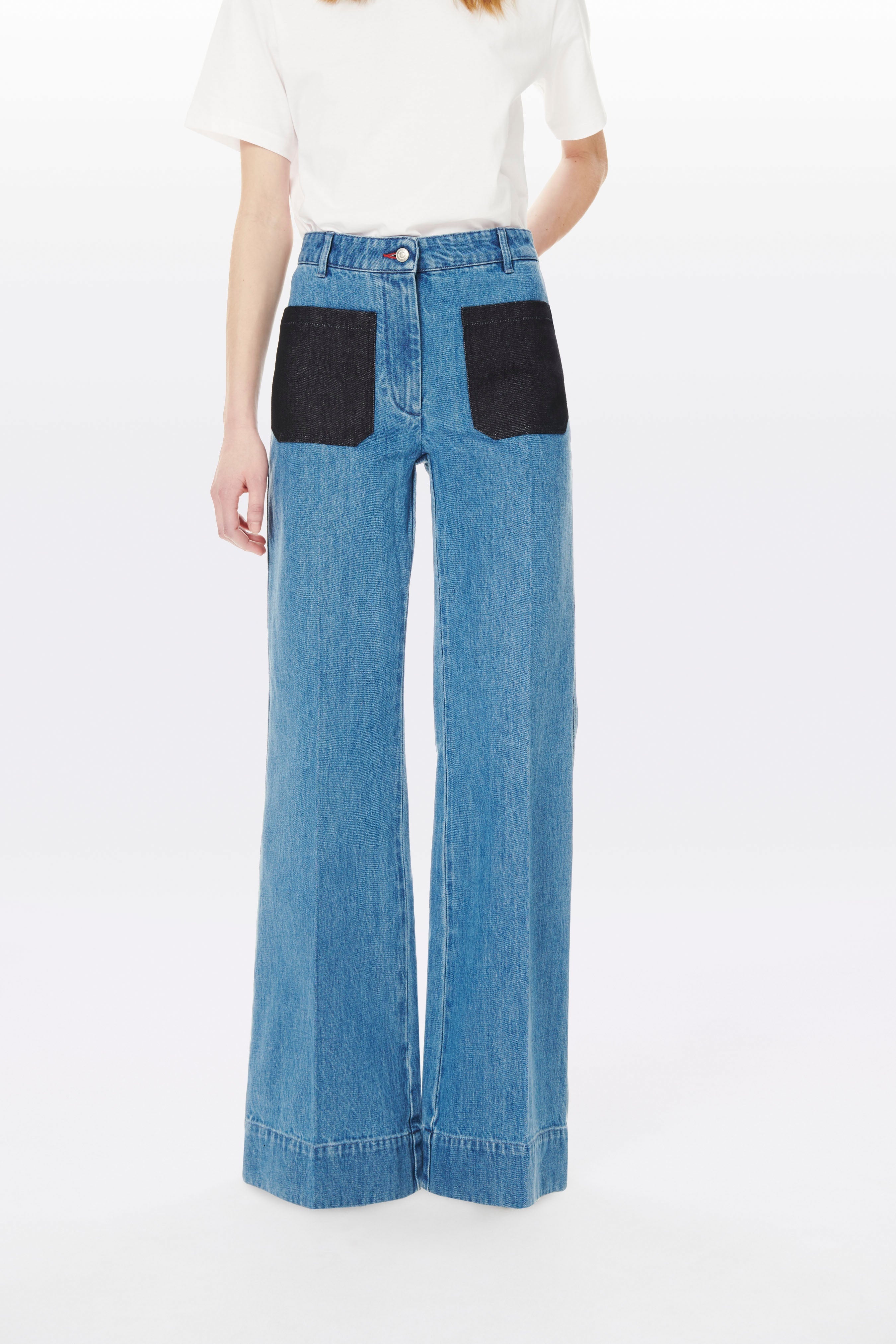 Alina High Waisted Patch Pocket Jean In 70s Wash - 3