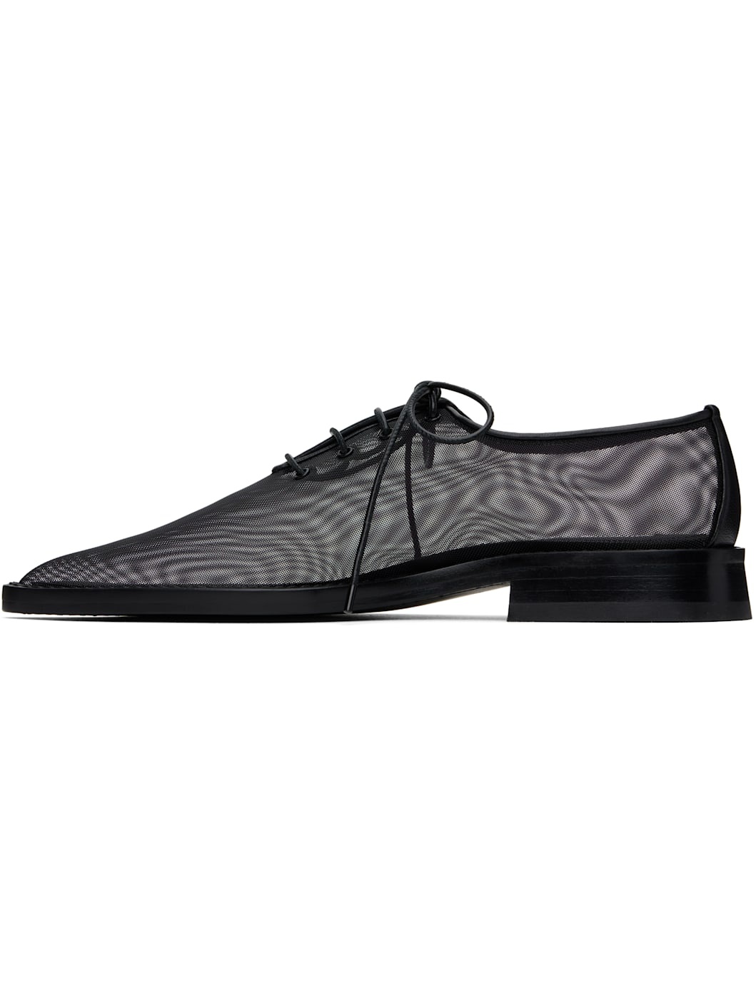 Black Mesh Lace Up Derbys - 3