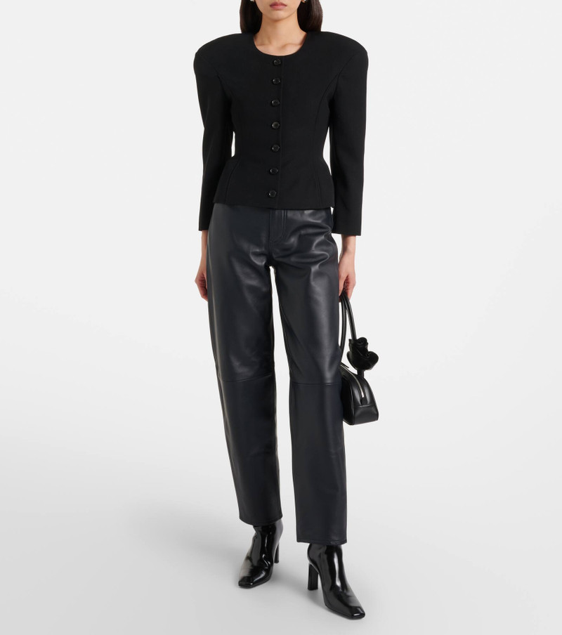FRAME Neat leather straight pants outlook