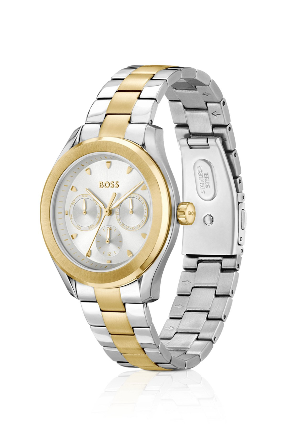 LINK-BRACELET WATCH IN GOLD- AND SILVER-TONE STEEL - 2