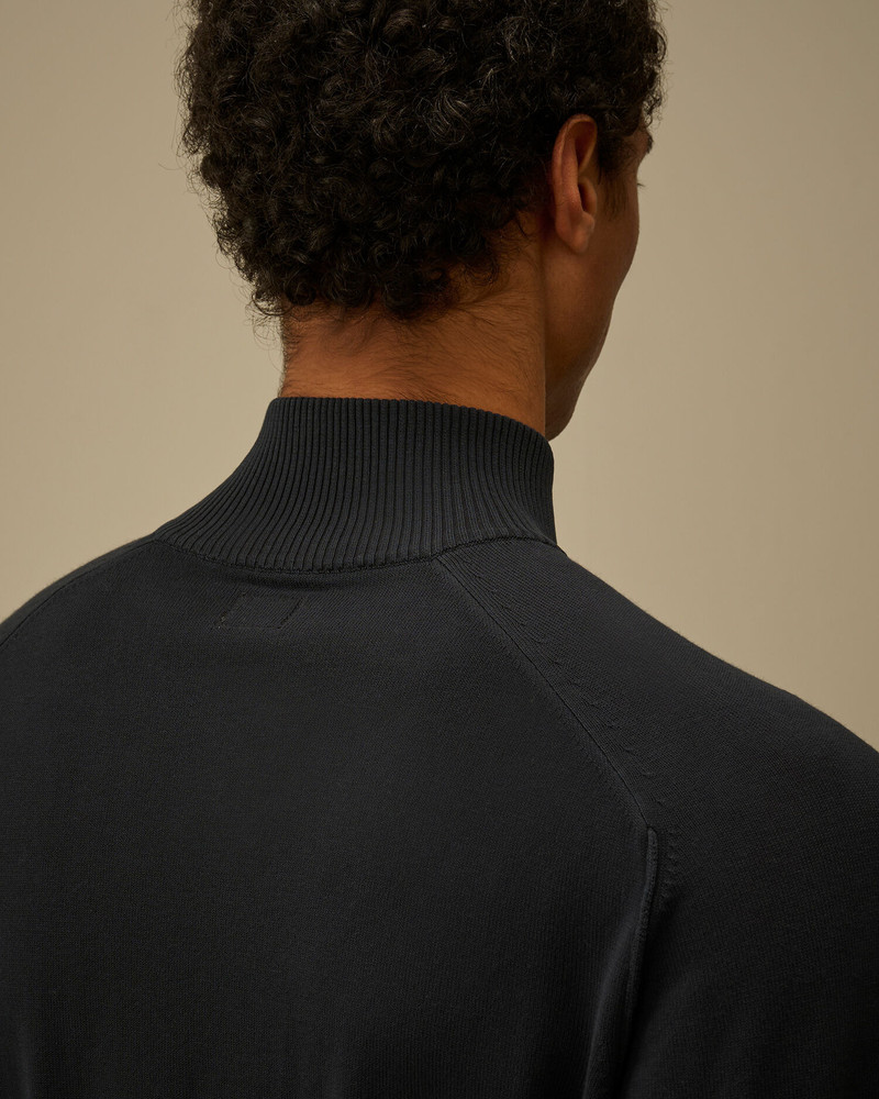Cotton Crepe Half Zip Sweater 6