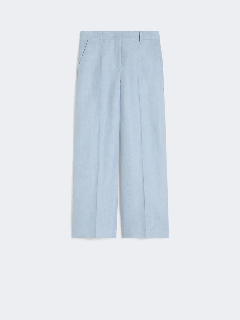 MALIZIA Linen canvas trousers - LIGHT BLUE 1
