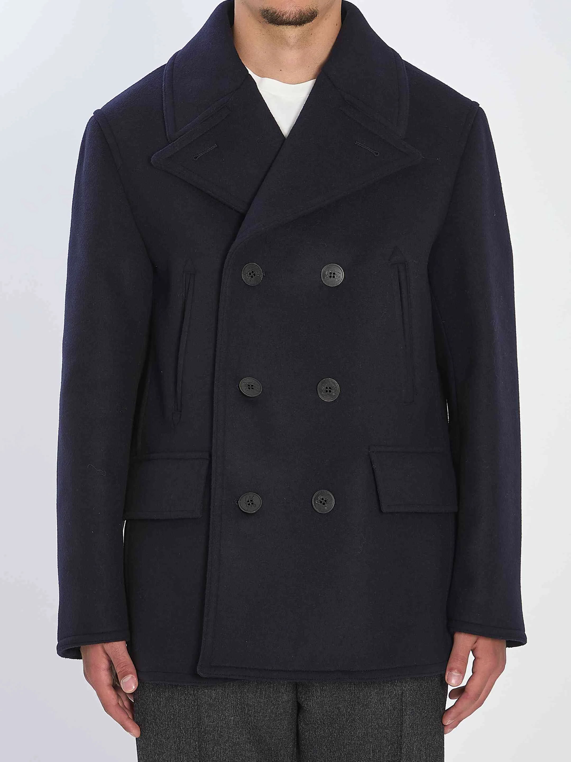 Burberry Men Pea Coat In Wool - 1