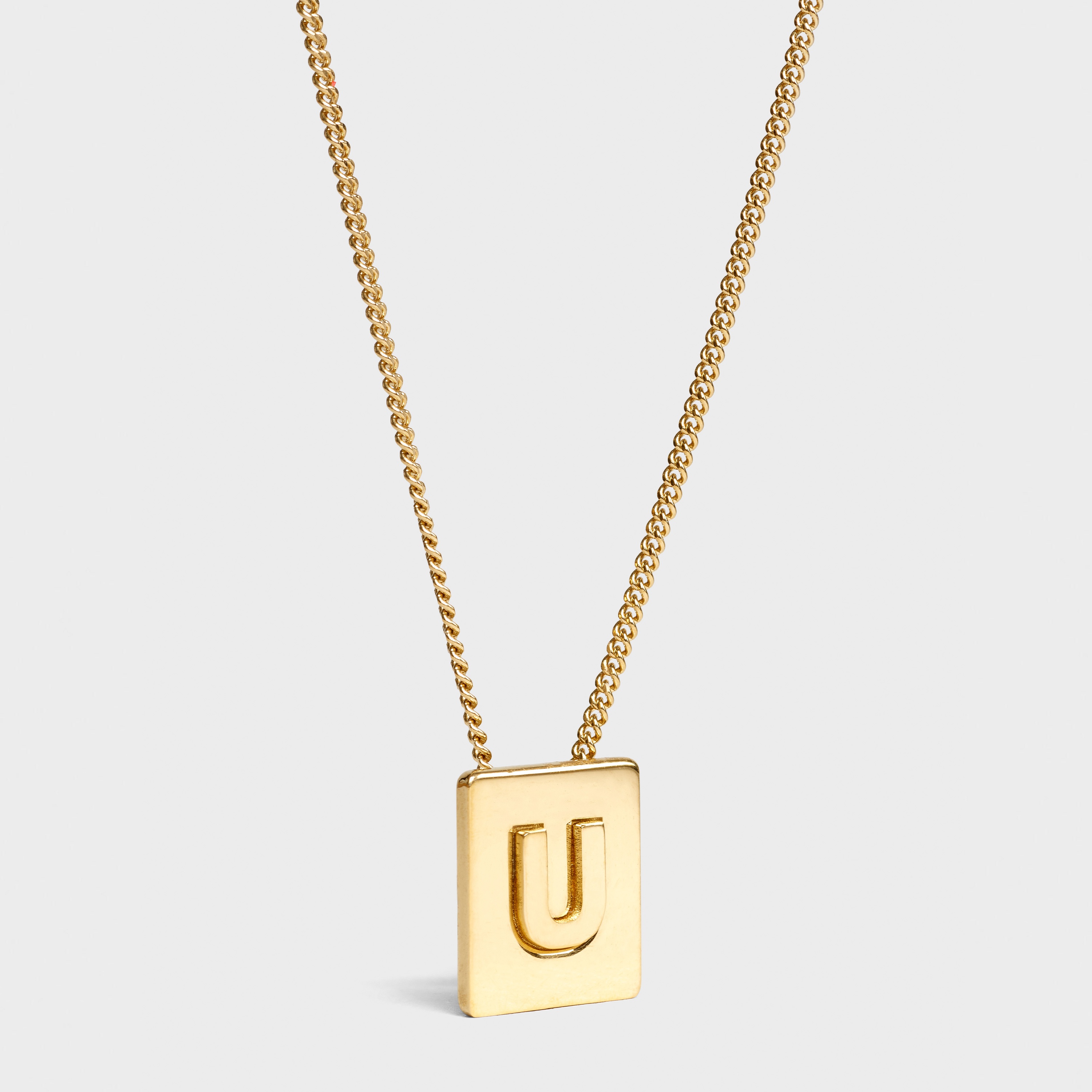 Alphabet U Necklace in Brass with Gold finish - 1