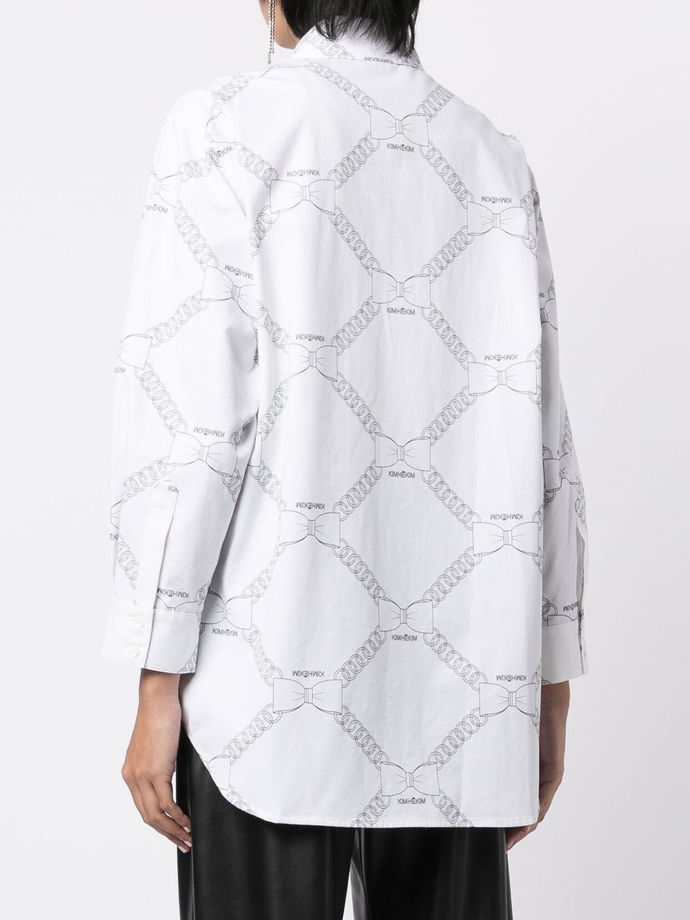 chain-link print shirt - 4
