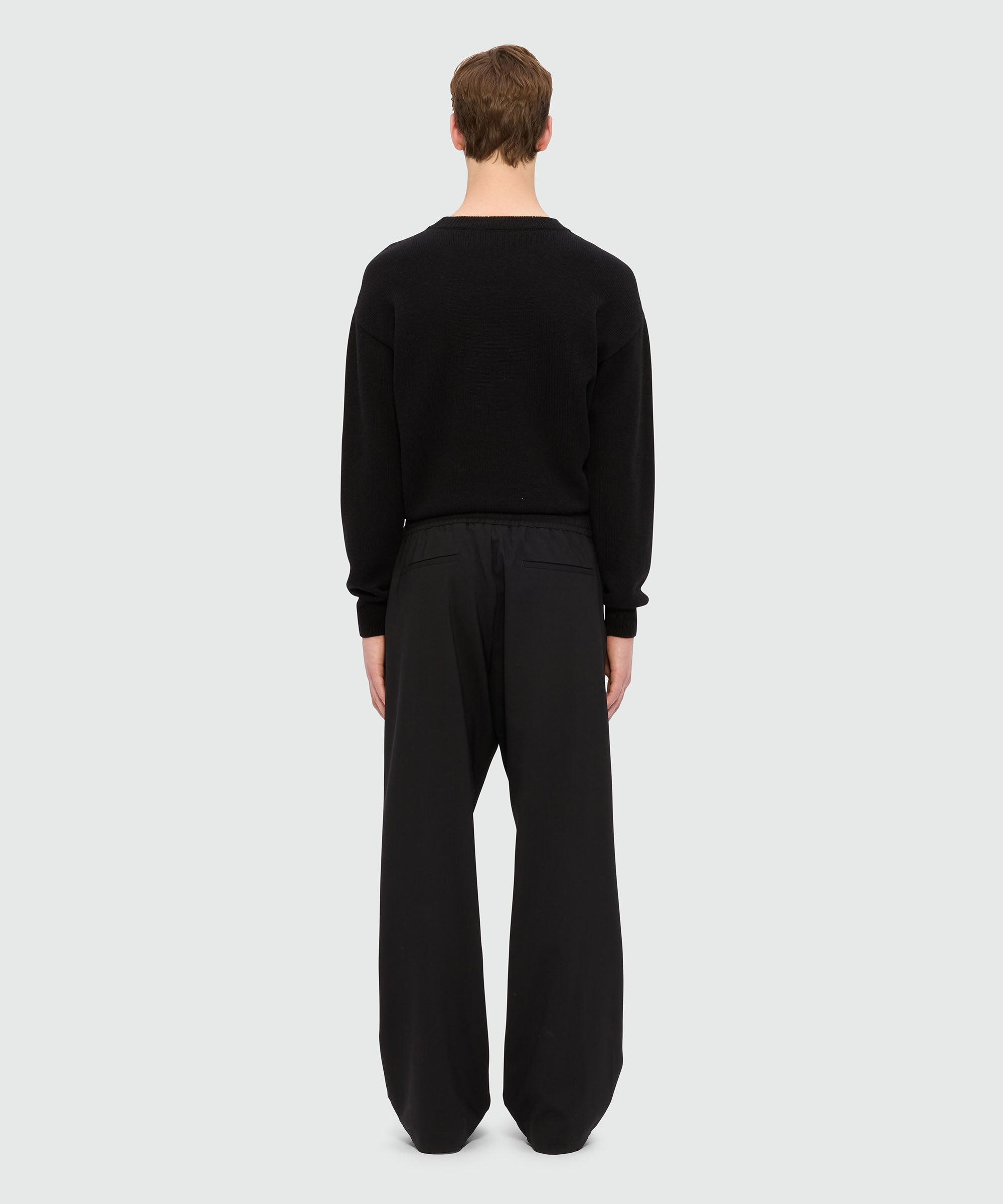 Wide black trousers in cool wool - 3
