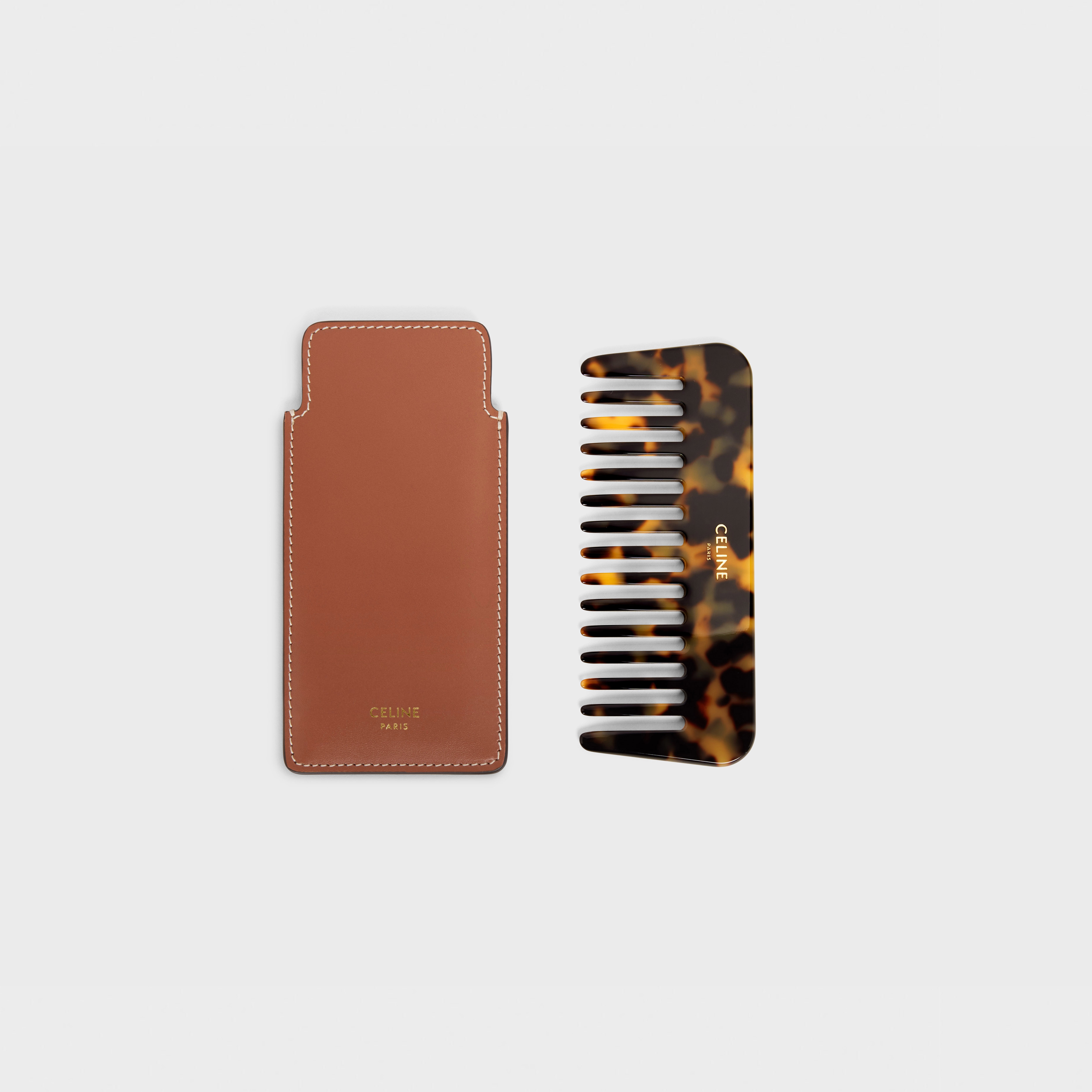 Small Hair Comb With Case in Smooth Calfskin - 3
