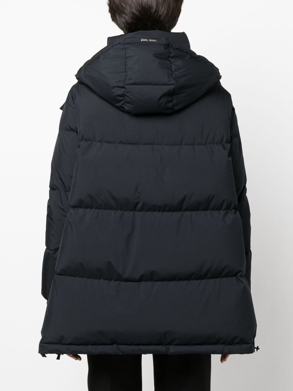 short A-Line padded hooded coat - 4