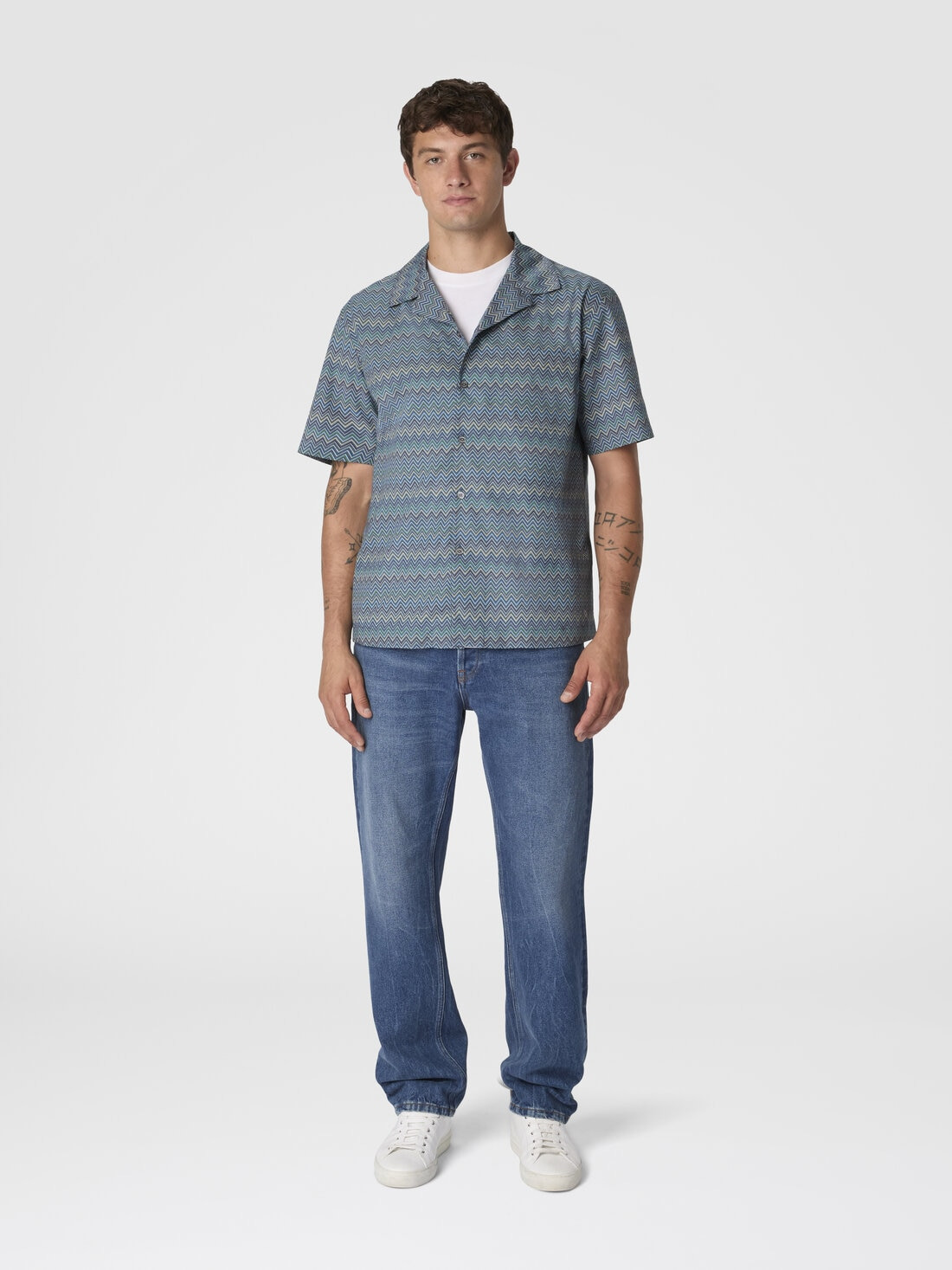 Bowling Shirt with Zigzag Pattern - 2