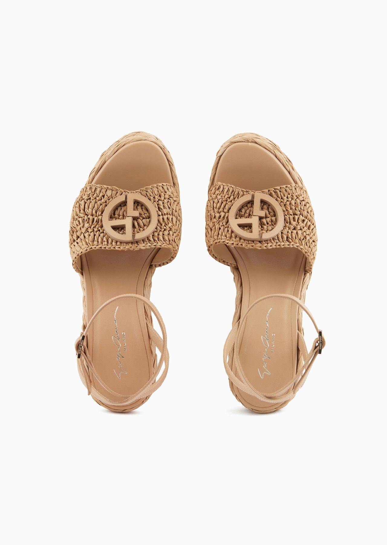 Sandals with a rope wedge with a braided motif - 3