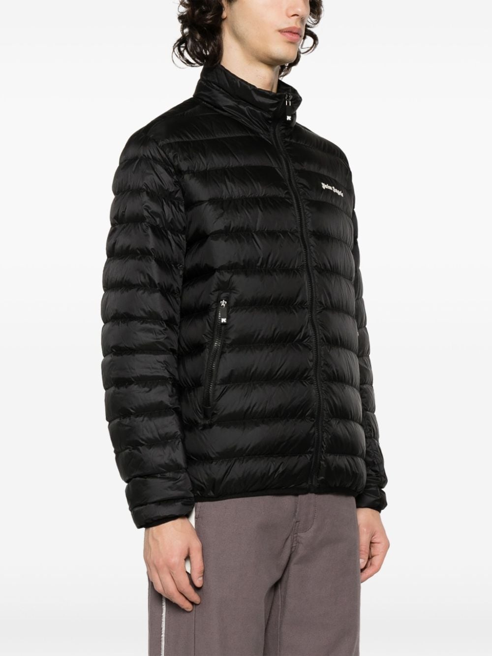 logo-print padded jacket - 3