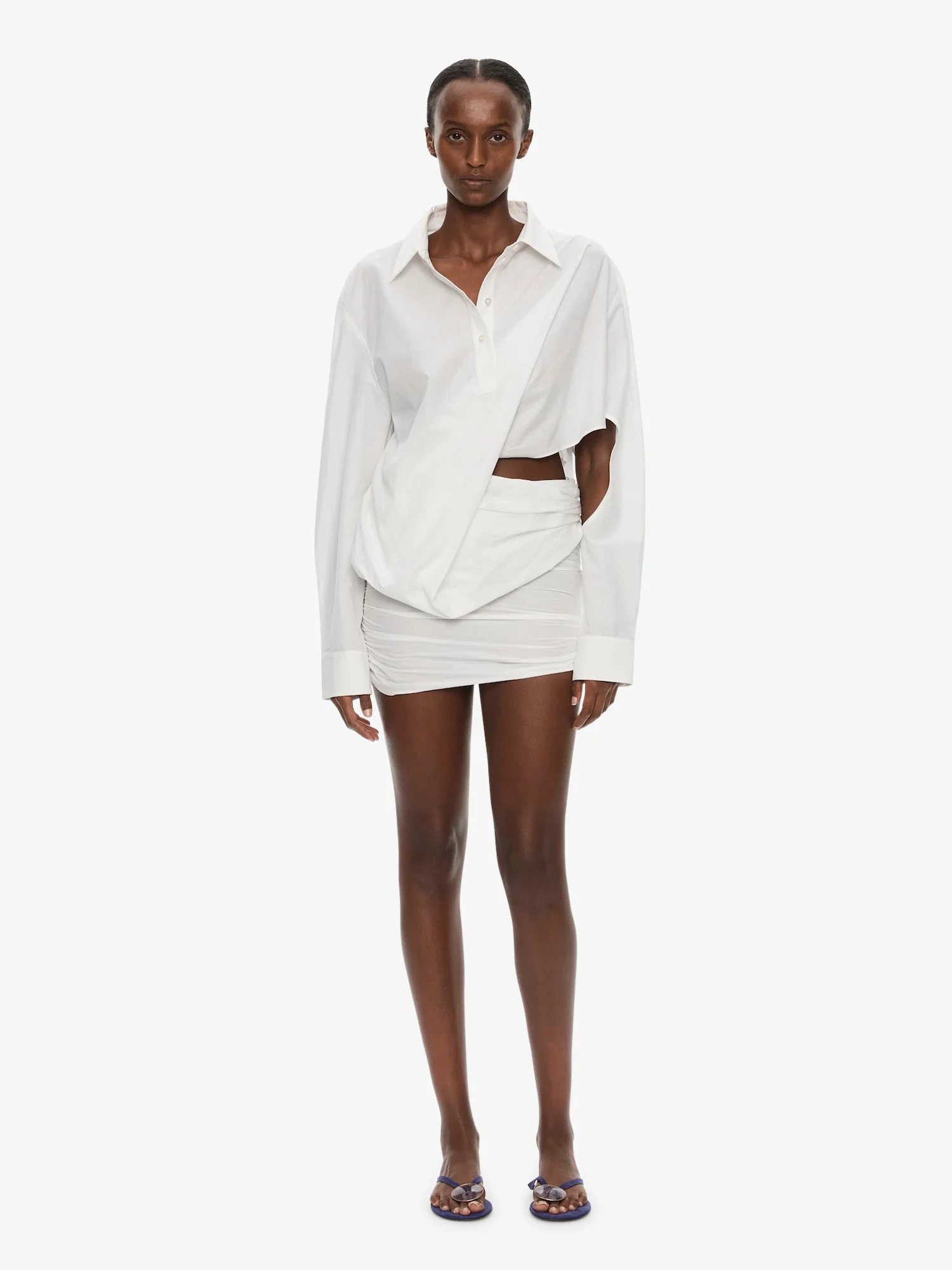 Aiba Draped Shirt Dress - 1