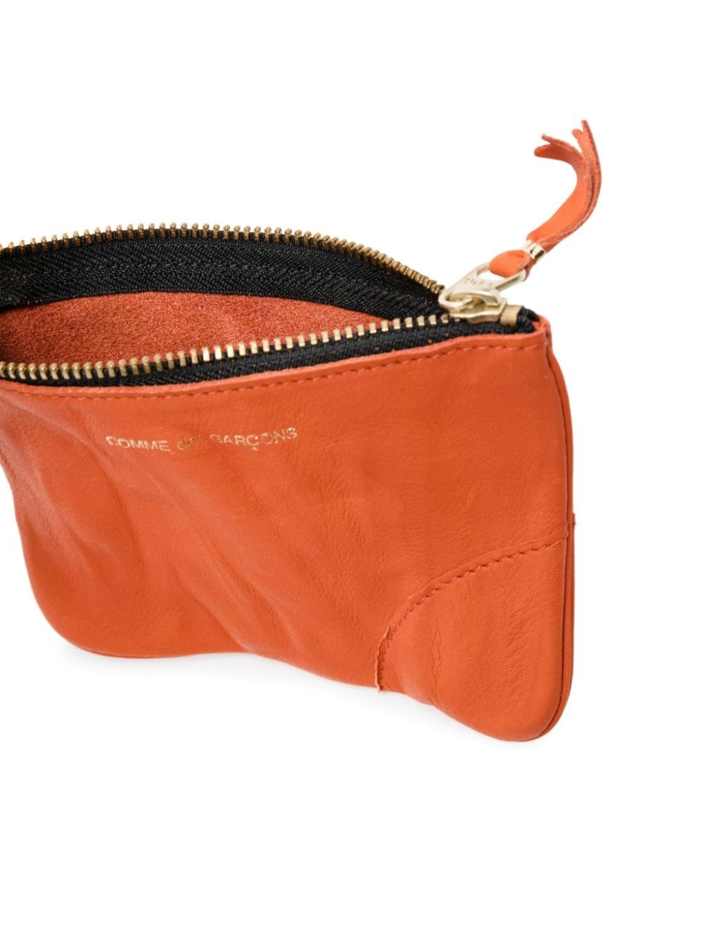 washed zip-up leather pouch - 3